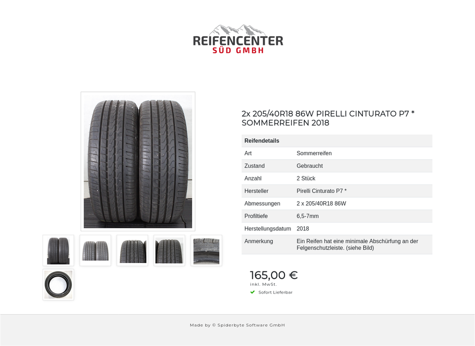 2x 205/40R18 86W PIRELLI CINTURATO P7 * SOMMERREIFEN 2018 #209V – Bild 7