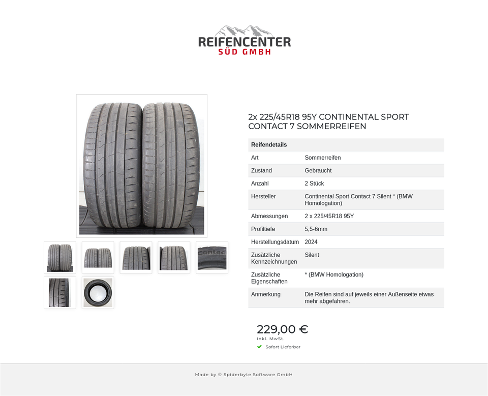 2x 225/45R18 95Y CONTINENTAL SPORT CONTACT 7 SOMMERREIFEN #1ZXO – Bild 8
