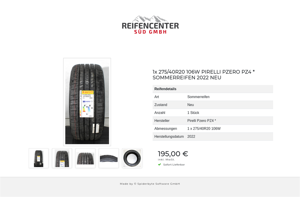 1x 275/40R20 106W PIRELLI PZERO PZ4 * SOMMERREIFEN 2022 NEU #23YX – Bild 6