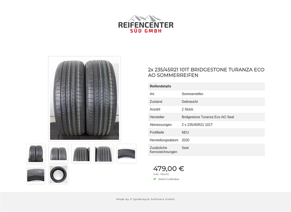 2x 235/45R21 101T BRIDGESTONE TURANZA ECO AO SOMMERREIFEN #26AK – Bild 8