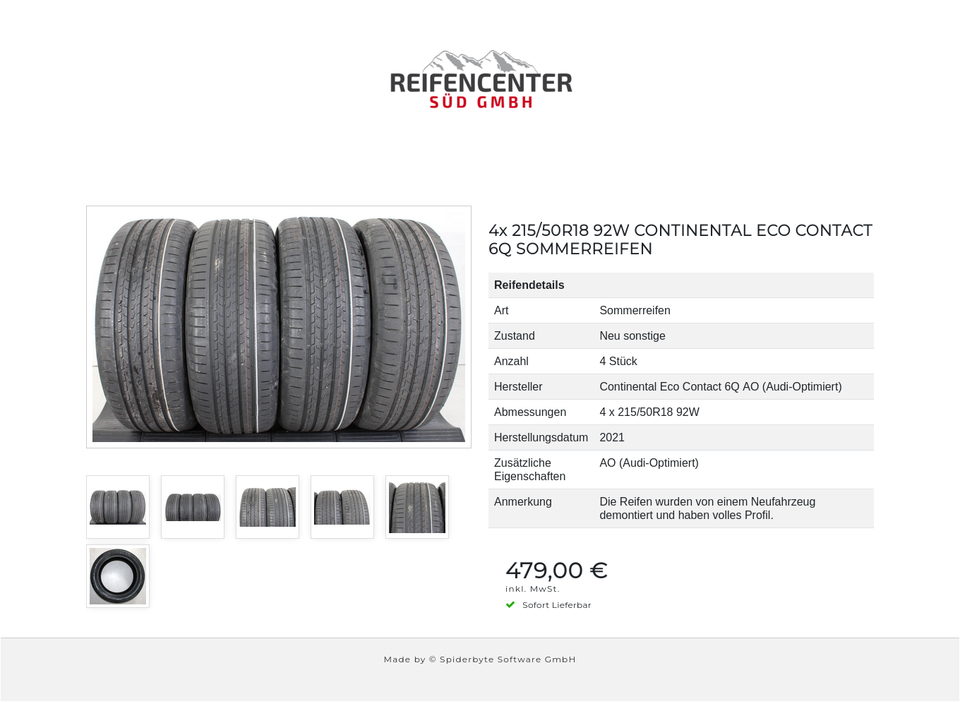 4x 215/50R18 92W CONTINENTAL ECO CONTACT 6Q SOMMERREIFEN #1HCZ – Bild 7
