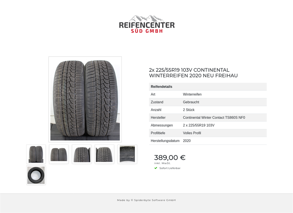 2x 225/55R19 103V CONTINENTAL WINTERREIFEN 2020 NEU FREIHAU #1SBV – Bild 7
