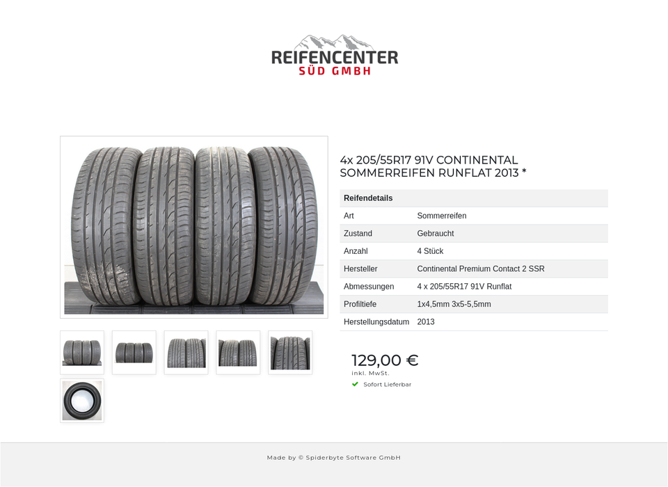 4x 205/55R17 91V CONTINENTAL SOMMERREIFEN RUNFLAT 2013 * #1FFA – Bild 7