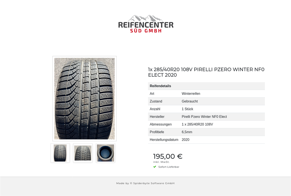 1x 285/40R20 108V PIRELLI PZERO WINTER NF0 ELECT 2020 #1XQH – Bild 4