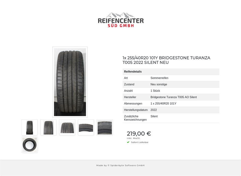 1x 255/40R20 101Y BRIDGESTONE TURANZA T005 2022 SILENT NEU #218X – Bild 7