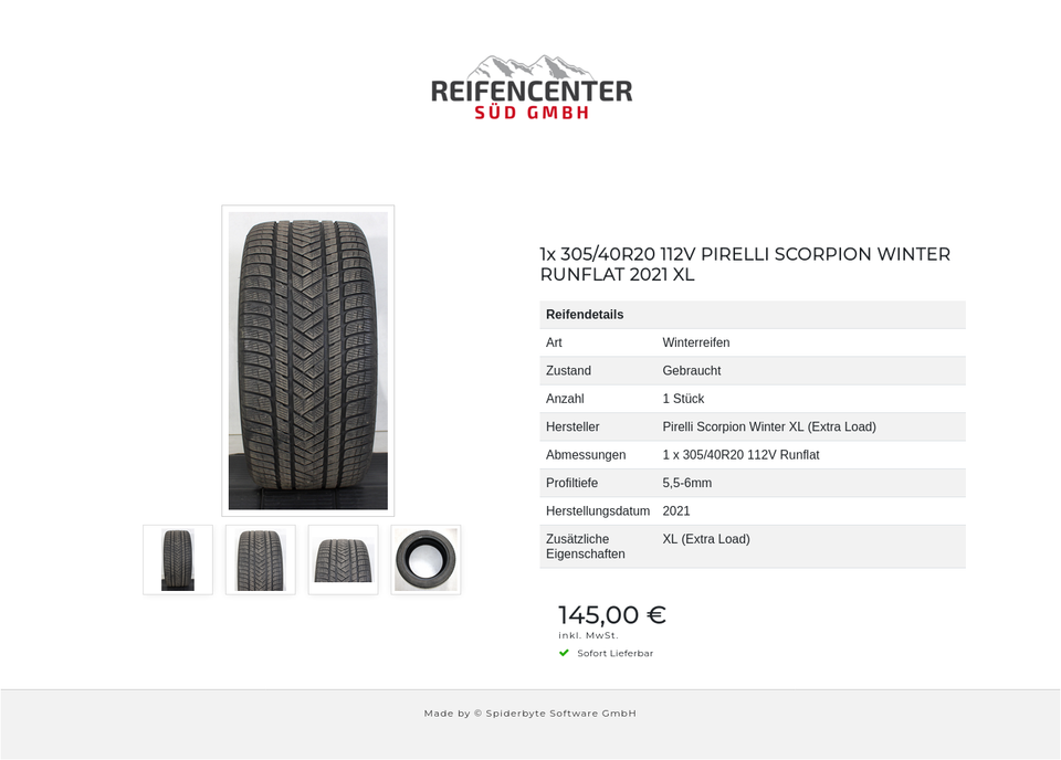 1x 305/40R20 112V PIRELLI SCORPION WINTER RUNFLAT 2021 XL #1FOM – Bild 5