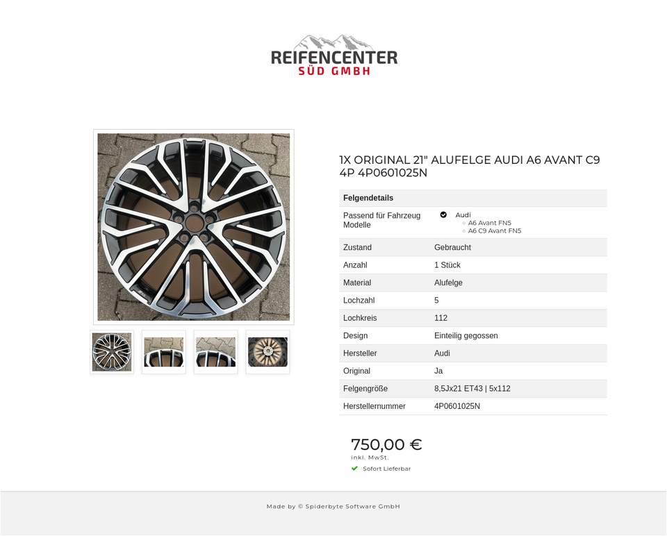 1X ORIGINAL 21" ALUFELGE AUDI A6 AVANT C9 4P 4P0601025N #22KC – Bild 5