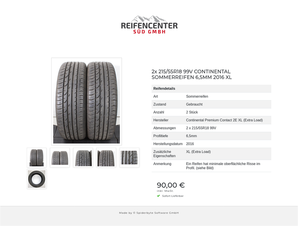 2x 215/55R18 99V CONTINENTAL SOMMERREIFEN 6,5MM 2016 XL #1YHU – Bild 7