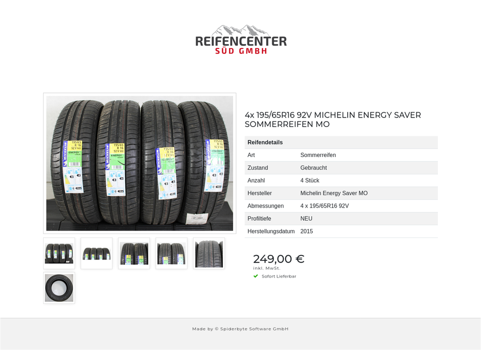 4x 195/65R16 92V MICHELIN ENERGY SAVER SOMMERREIFEN MO #1PBY – Bild 7