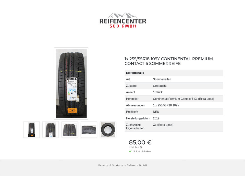 1x 255/55R18 109Y CONTINENTAL PREMIUM CONTACT 6 SOMMERREIFE #26HB – Bild 6