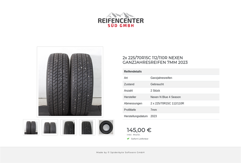 2x 225/70R15C 112/110R NEXEN GANZJAHRESREIFEN 7MM 2023 #25GO – Bild 6