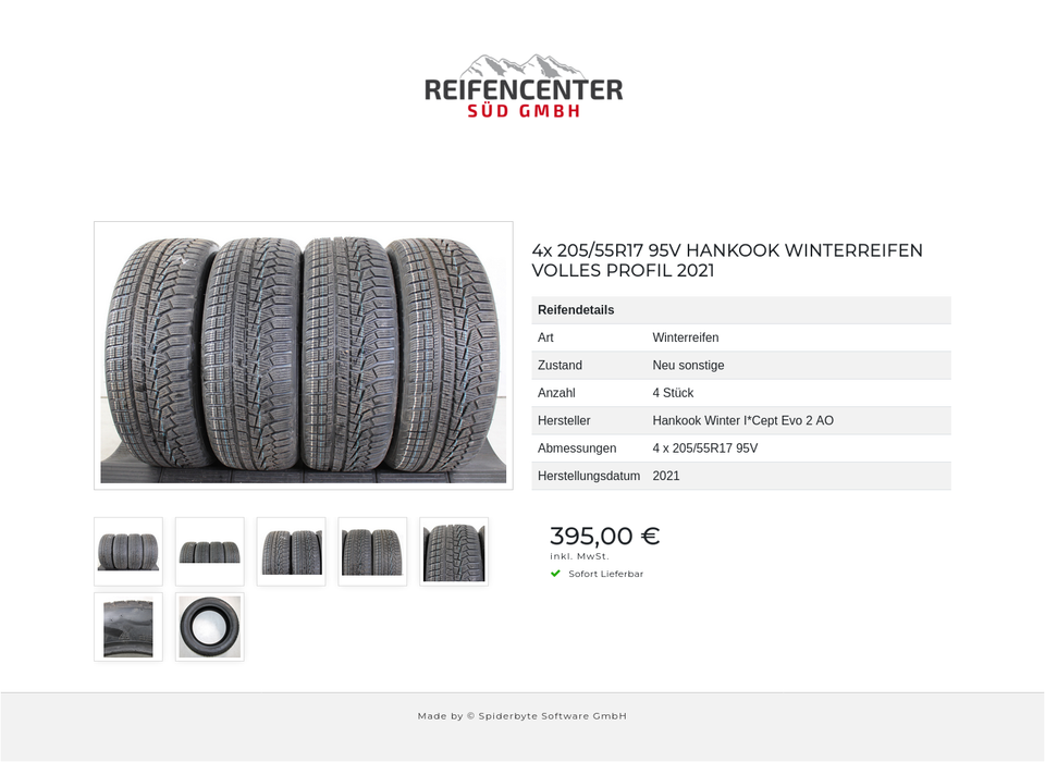 4x 205/55R17 95V HANKOOK WINTERREIFEN VOLLES PROFIL 2021 #23UX – Bild 8