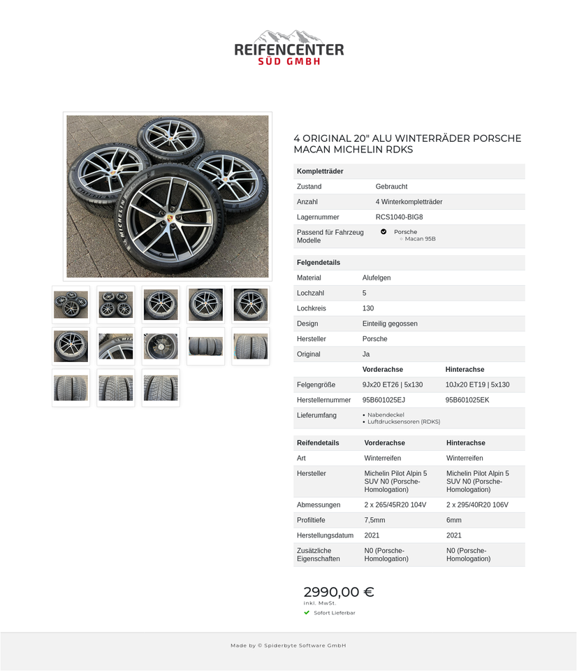 4 ORIGINAL 20" ALU WINTERRÄDER PORSCHE MACAN MICHELIN RDKS #23HT – Bild 14