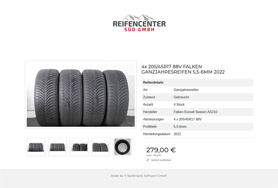 4x 205/45R17 88V FALKEN GANZJAHRESREIFEN 5,5-6MM 2022 #25HC – Bild 6