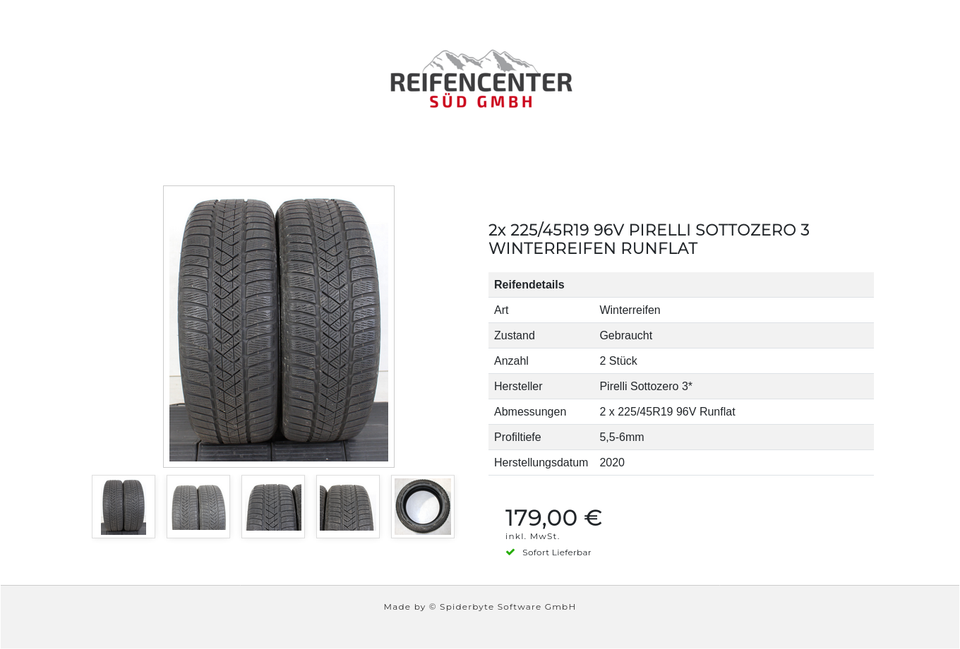 2x 225/45R19 96V PIRELLI SOTTOZERO 3 WINTERREIFEN RUNFLAT #1CTM – Bild 6