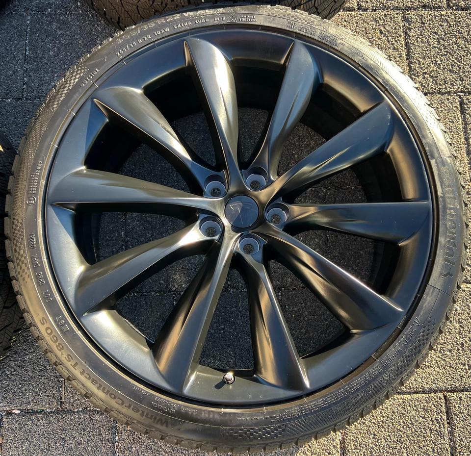4 ORIGINAL 22" ALU WINTERRÄDER TESLA MODEL X 5YJX FREIHAUS #239I – Bild 4