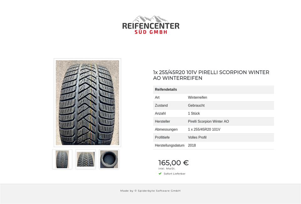 1x 255/45R20 101V PIRELLI SCORPION WINTER AO WINTERREIFEN #1XQU – Bild 4