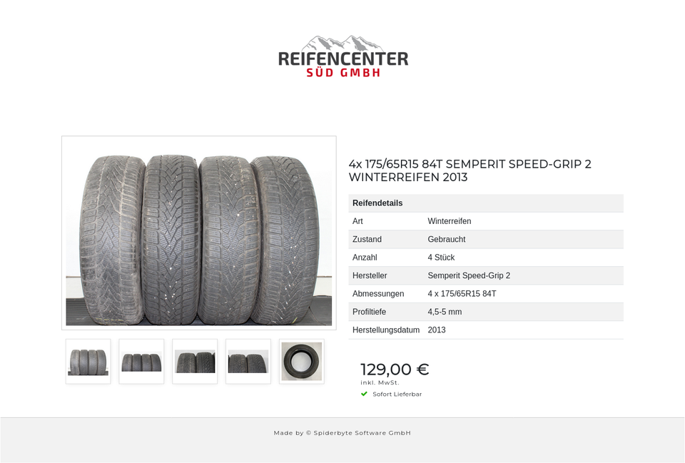 4x 175/65R15 84T SEMPERIT SPEED-GRIP 2 WINTERREIFEN 2013 #22MJ – Bild 6