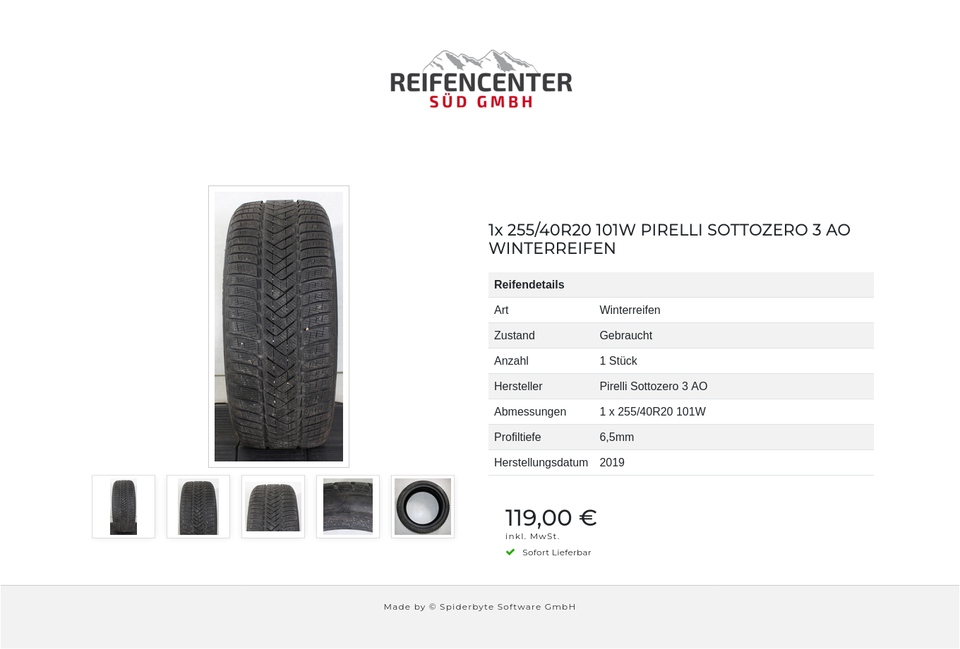 1x 255/40R20 101W PIRELLI SOTTOZERO 3 AO WINTERREIFEN #1SKO – Bild 6