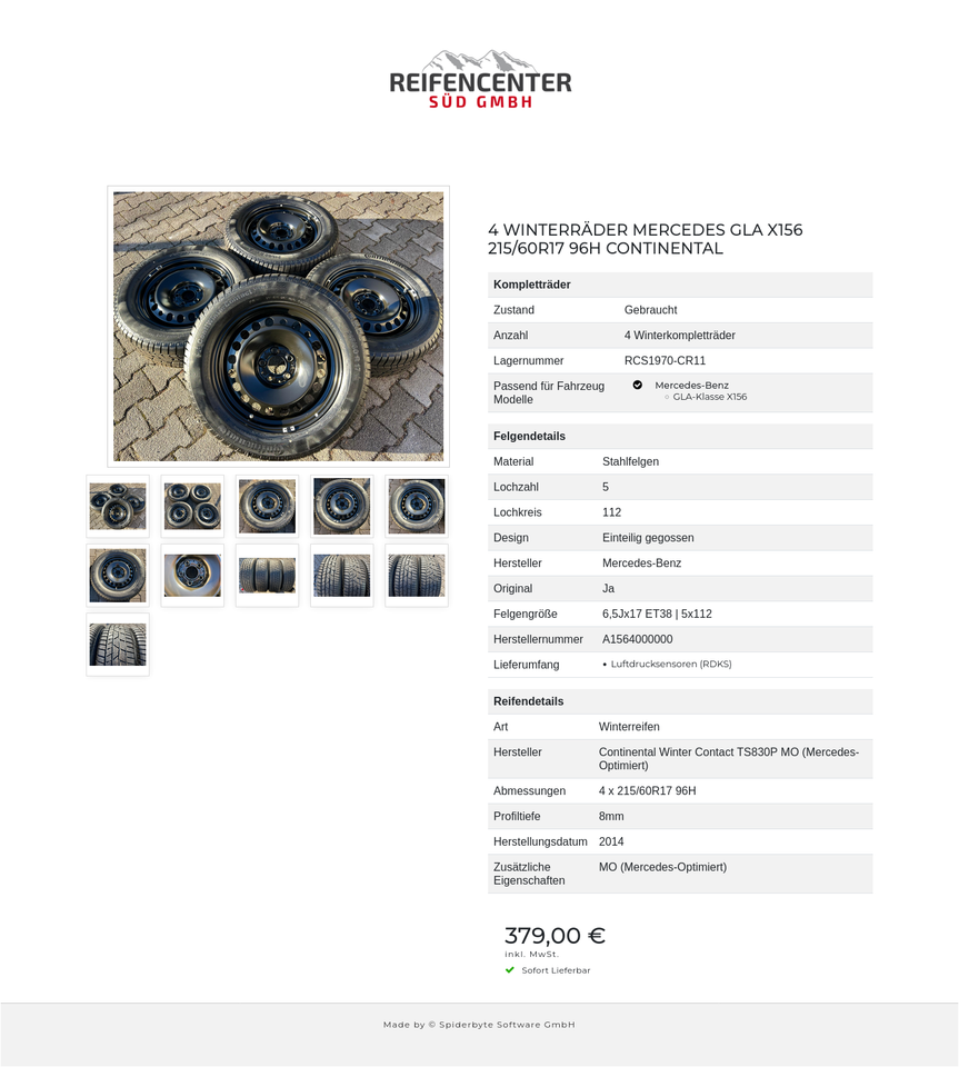 4 WINTERRÄDER MERCEDES GLA X156 215/60R17 96H CONTINENTAL #24BD – Bild 12