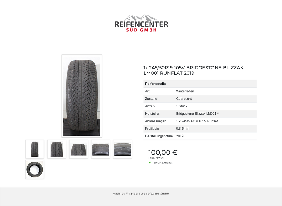 1x 245/50R19 105V BRIDGESTONE BLIZZAK LM001 RUNFLAT 2019 #228W – Bild 7