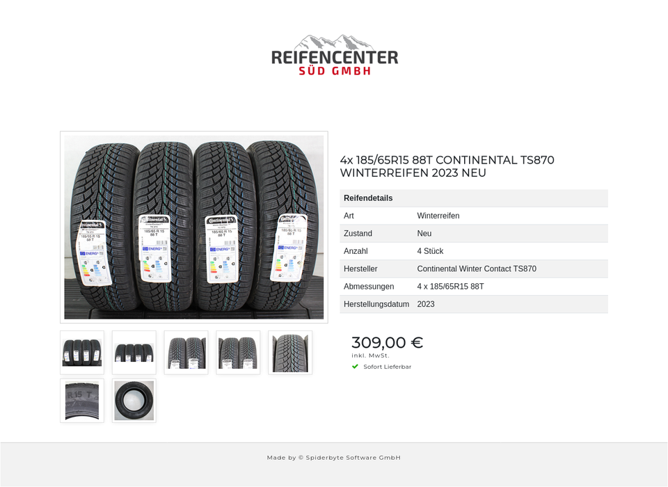 4x 185/65R15 88T CONTINENTAL TS870 WINTERREIFEN 2023 NEU #1VTX – Bild 8