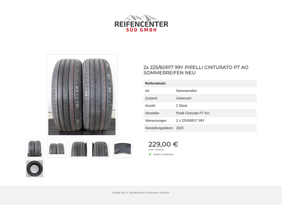 2x 225/60R17 99Y PIRELLI CINTURATO P7 AO SOMMERREIFEN NEU #26WF – Bild 7