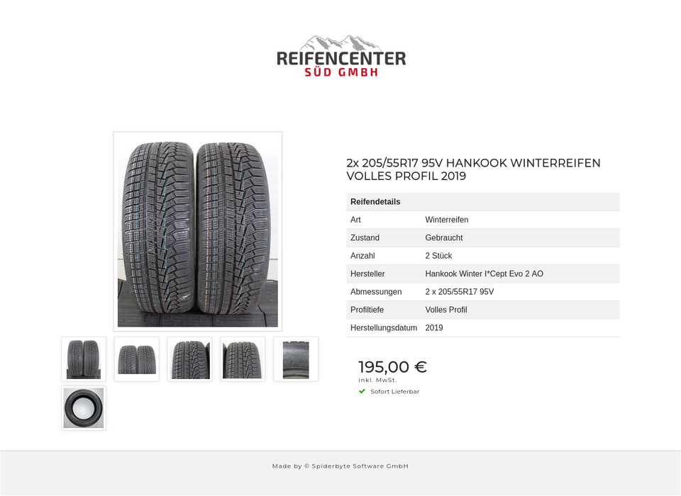 2x 205/55R17 95V HANKOOK WINTERREIFEN VOLLES PROFIL 2019 #1S6R – Bild 7