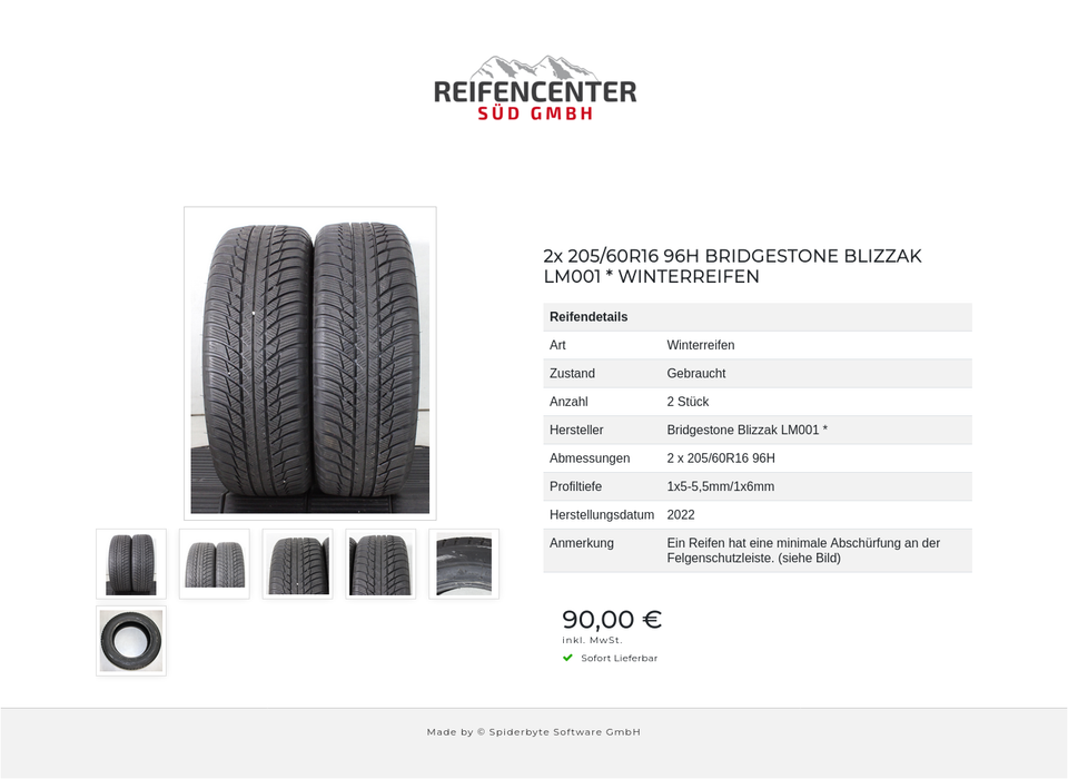 2x 205/60R16 96H BRIDGESTONE BLIZZAK LM001 * WINTERREIFEN #20HM – Bild 7