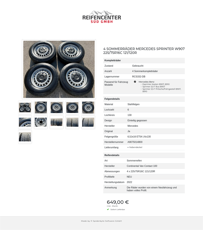 4 SOMMERRÄDER MERCEDES SPRINTER W907 225/75R16C 121/120R #15KT – Bild 12