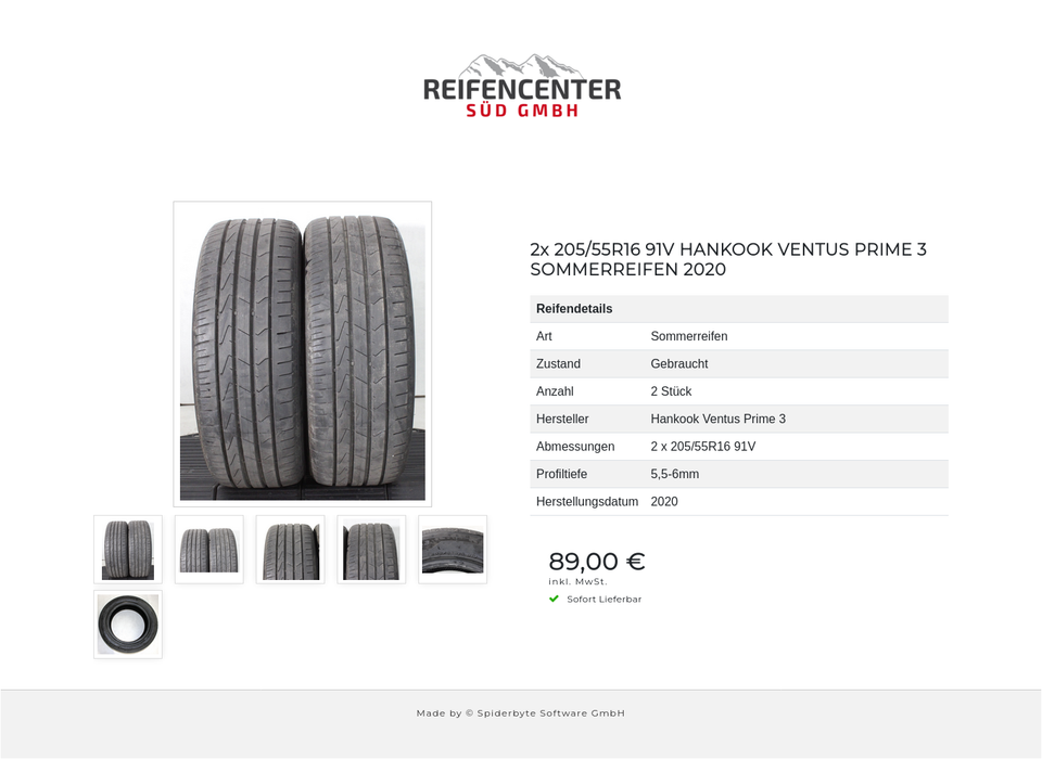 2x 205/55R16 91V HANKOOK VENTUS PRIME 3 SOMMERREIFEN 2020 #23KX – Bild 7