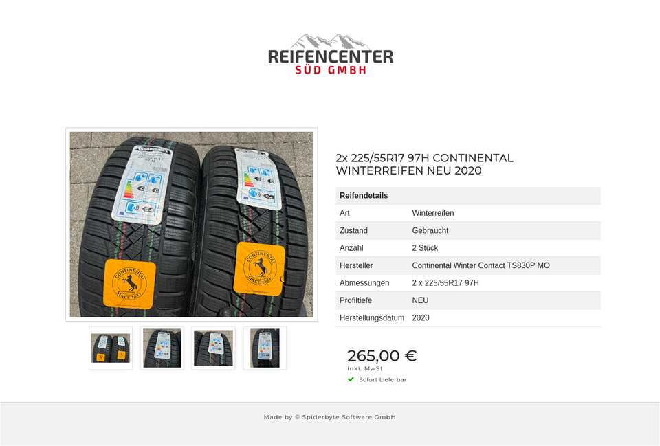 2x 225/55R17 97H CONTINENTAL WINTERREIFEN NEU 2020 #1YAV – Bild 5