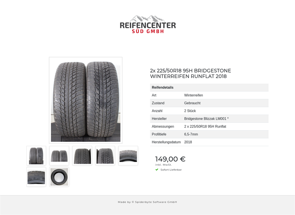 2x 225/50R18 95H BRIDGESTONE WINTERREIFEN RUNFLAT 2018 #26LV – Bild 8