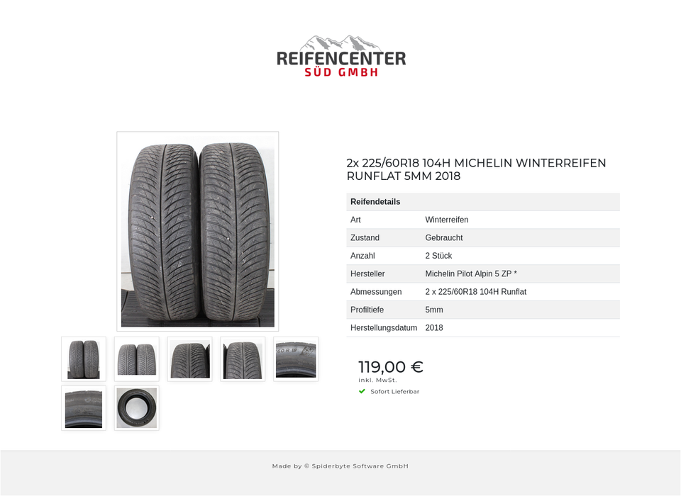 2x 225/60R18 104H MICHELIN WINTERREIFEN RUNFLAT 5MM 2018 #23IP – Bild 8
