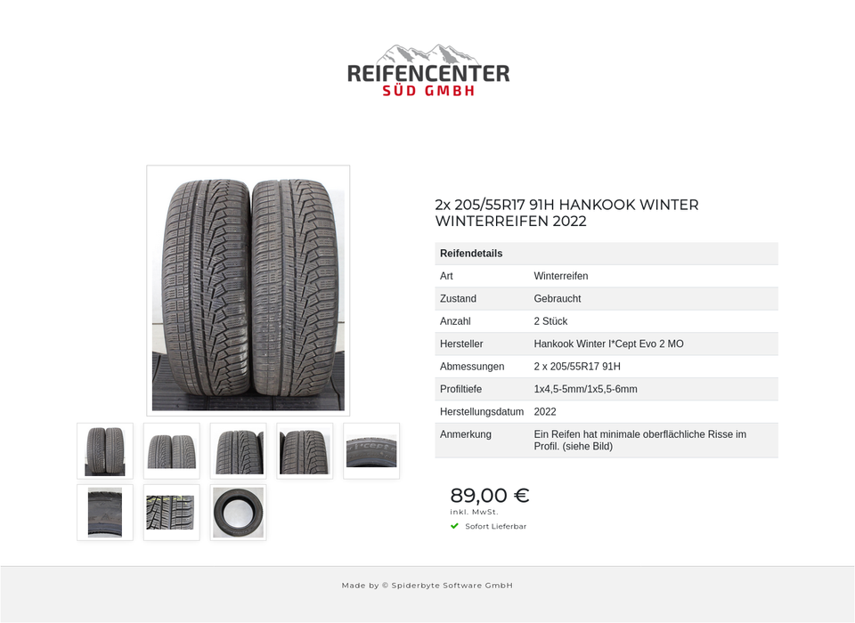 2x 205/55R17 91H HANKOOK WINTER WINTERREIFEN 2022 #240M – Bild 9