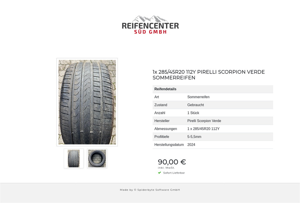 1x 285/45R20 112Y PIRELLI SCORPION VERDE SOMMERREIFEN #1XUP – Bild 3