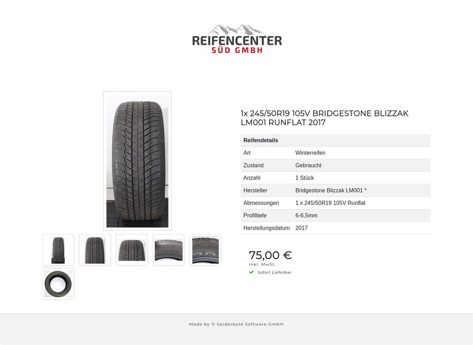 1x 245/50R19 105V BRIDGESTONE BLIZZAK LM001 RUNFLAT 2017 #23HN – Bild 7