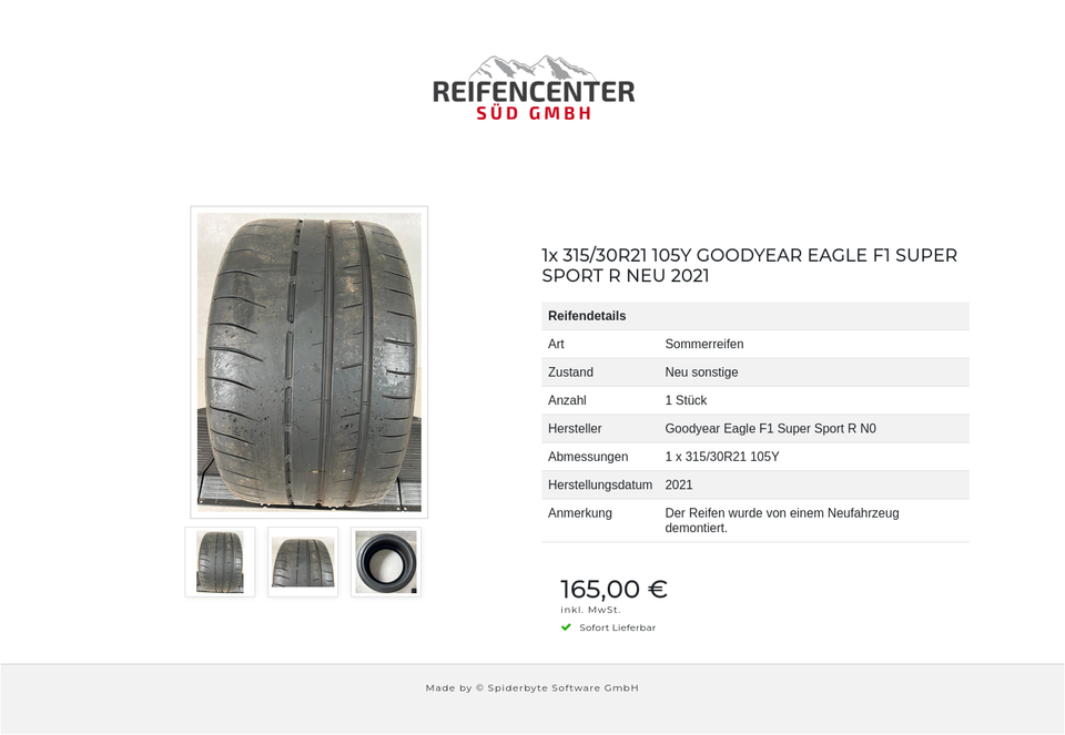 1x 315/30R21 105Y GOODYEAR EAGLE F1 SUPER SPORT R NEU 2021 #16YS – Bild 4