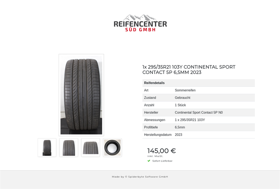 1x 295/35R21 103Y CONTINENTAL SPORT CONTACT 5P 6,5MM 2023 #1YDT – Bild 5