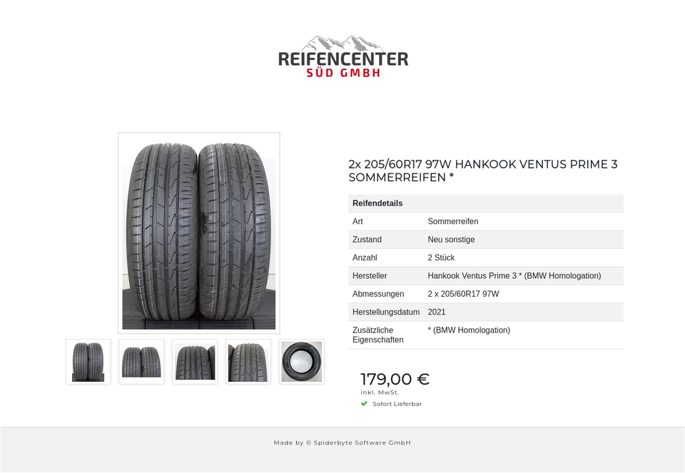 2x 205/60R17 97W HANKOOK VENTUS PRIME 3 SOMMERREIFEN * #1K7P – Bild 6