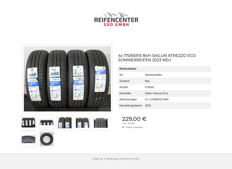 4x 175/65R15 84H SAILUN ATREZZO ECO SOMMERREIFEN 2023 NEU #279B – Bild 8