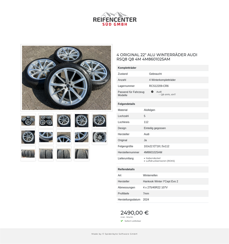 4 ORIGINAL 22" ALU WINTERRÄDER AUDI RSQ8 Q8 4M 4M8601025AM #20FE – Bild 15