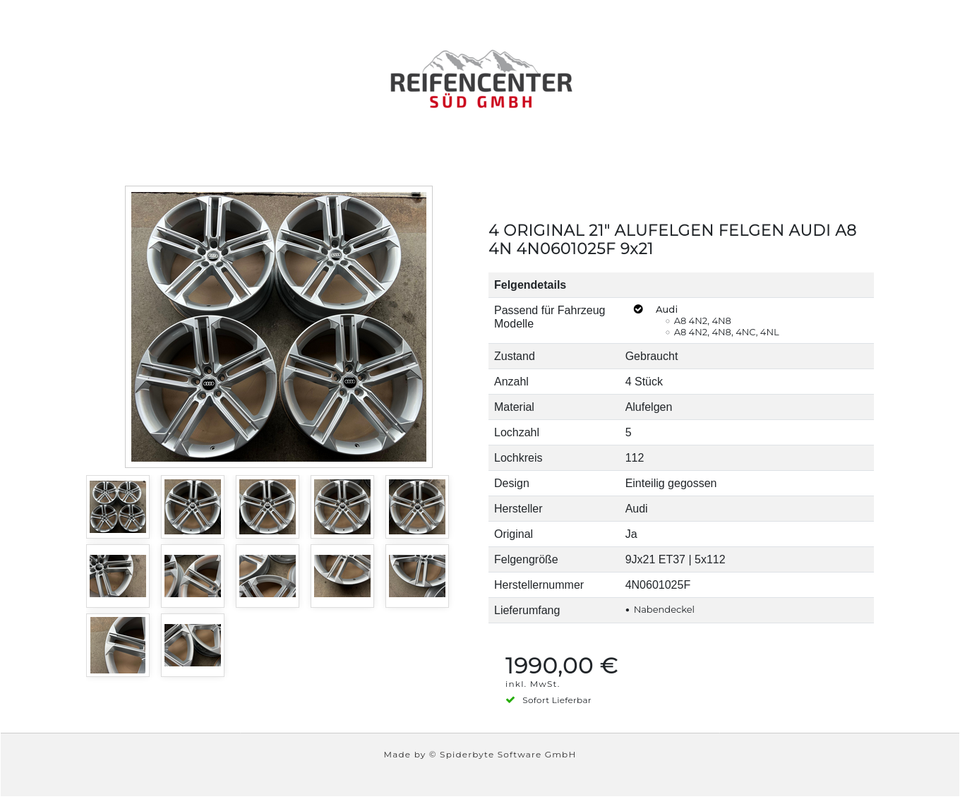 4 ORIGINAL 21" ALUFELGEN FELGEN AUDI A8 4N 4N0601025F 9x21 #26PY – Bild 13