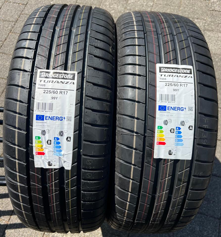 2x 225/60R17 99Y BRIDGESTONE TURANZA T005 SOMMERREIFEN NEU #1WEG