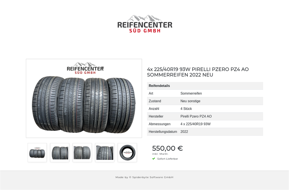 4x 225/40R19 93W PIRELLI PZERO PZ4 AO SOMMERREIFEN 2022 NEU #1WUU – Bild 6