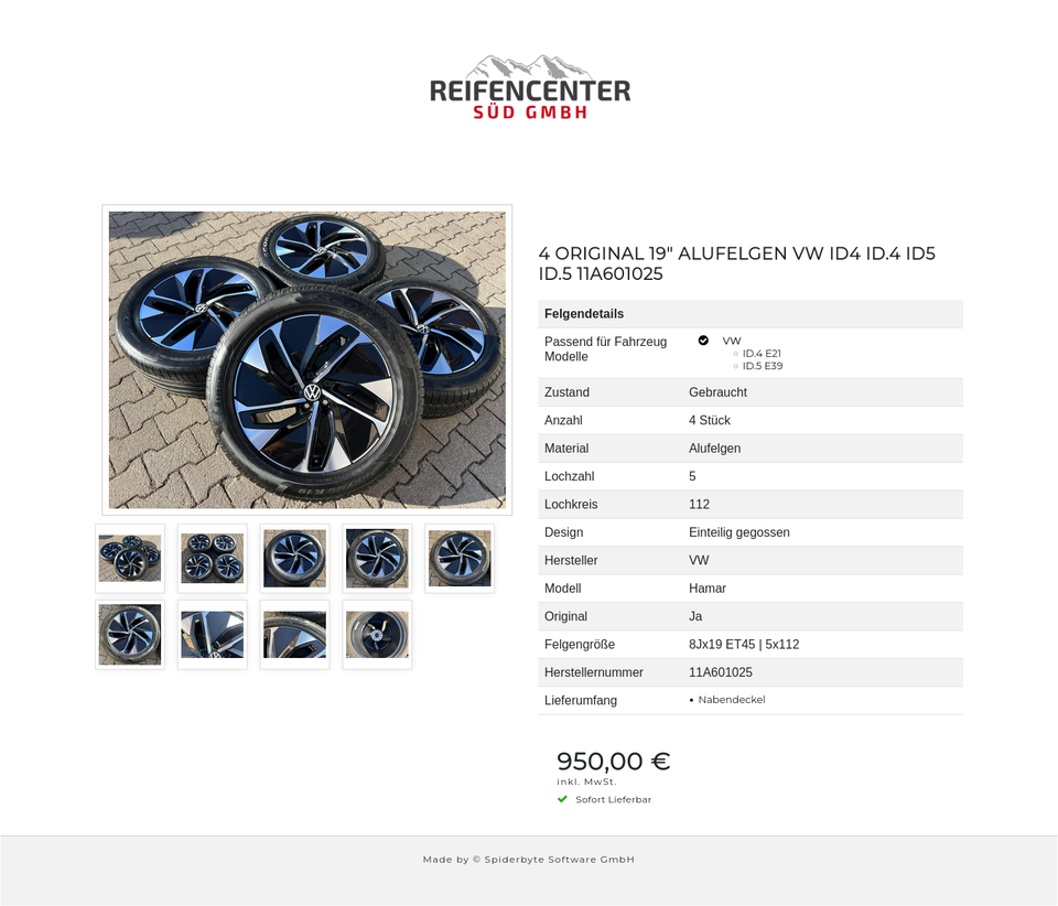 4 ORIGINAL 19" ALUFELGEN VW ID4 ID.4 ID5 ID.5 11A601025 #1S8I – Bild 10