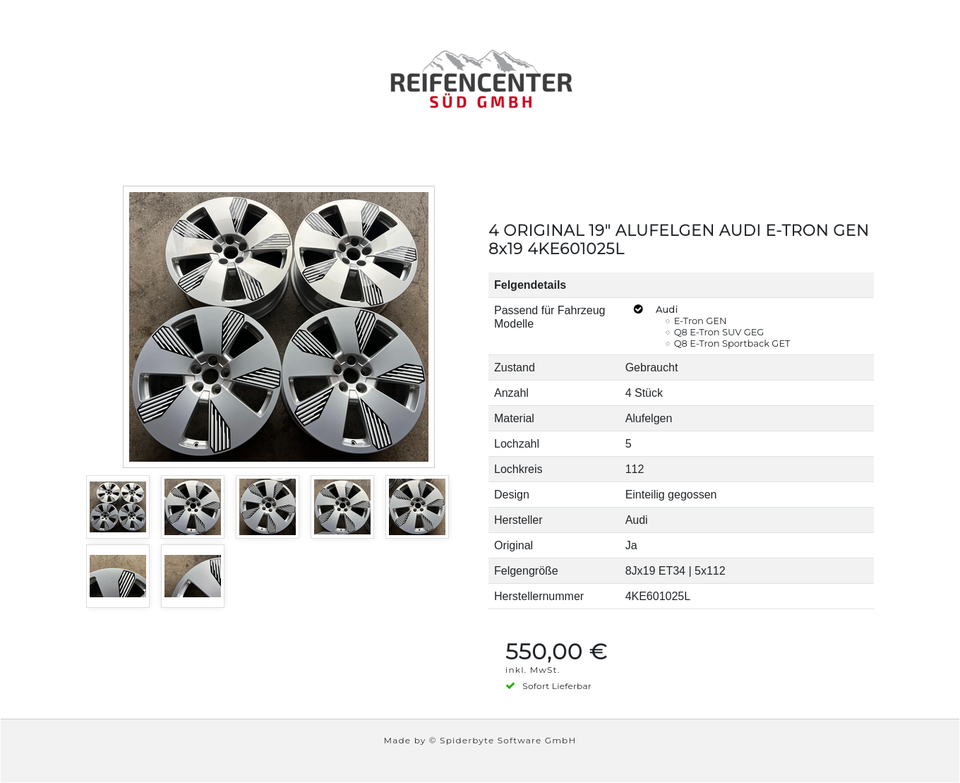 4 ORIGINAL 19" ALUFELGEN AUDI E-TRON GEN 8x19 4KE601025L #1ZDN – Bild 8