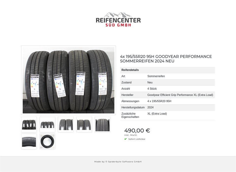 4x 195/55R20 95H GOODYEAR PERFORMANCE SOMMERREIFEN 2024 NEU #24OU – Bild 8