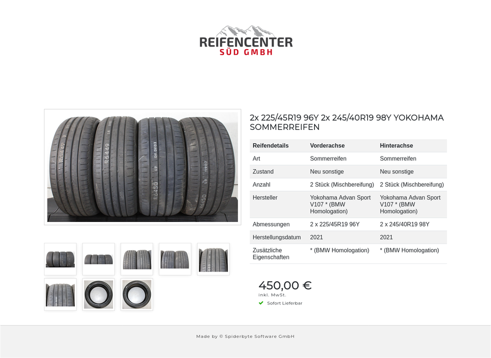 2x 225/45R19 96Y 2x 245/40R19 98Y YOKOHAMA SOMMERREIFEN #1XLL – Bild 9
