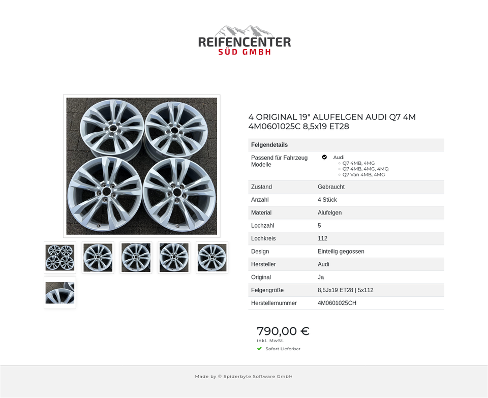 4 ORIGINAL 19" ALUFELGEN AUDI Q7 4M 4M0601025C 8,5x19 ET28 #1ZGC – Bild 7